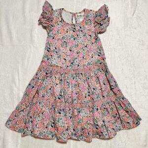 EUC Lucky Jade floral print dress with smocking size 2